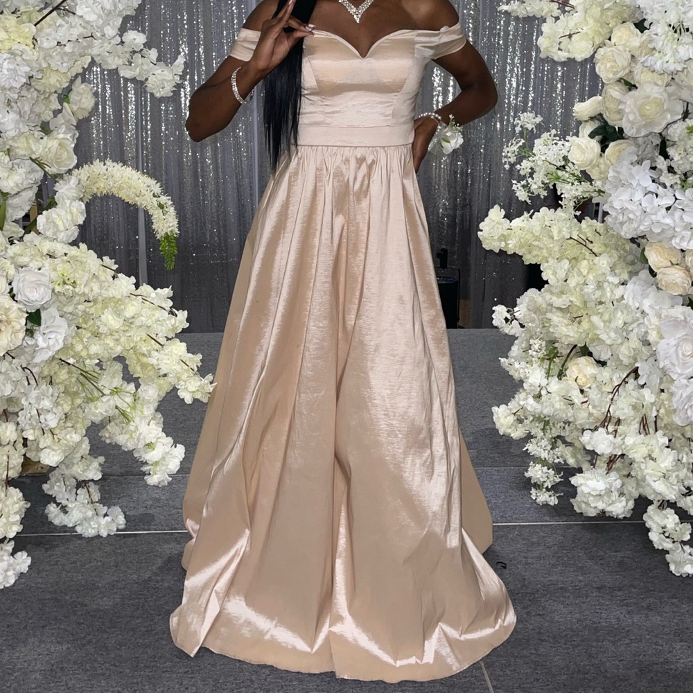 B Darlin beige maxi dress